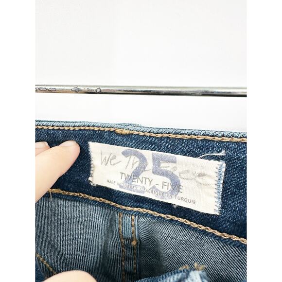 Free People We The Free Raw Hem High Rise Jegging Skinny Jeans Size 25 - Picture 5 of 6